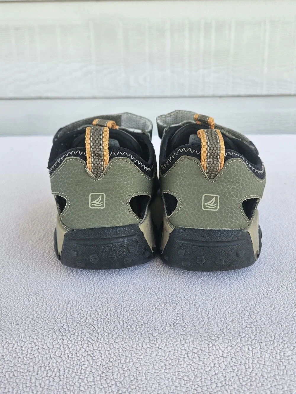 Sperry Top-Sider Wet Tech Fisherman Hiking Sandals Youth SZ 3 Olive Green Black